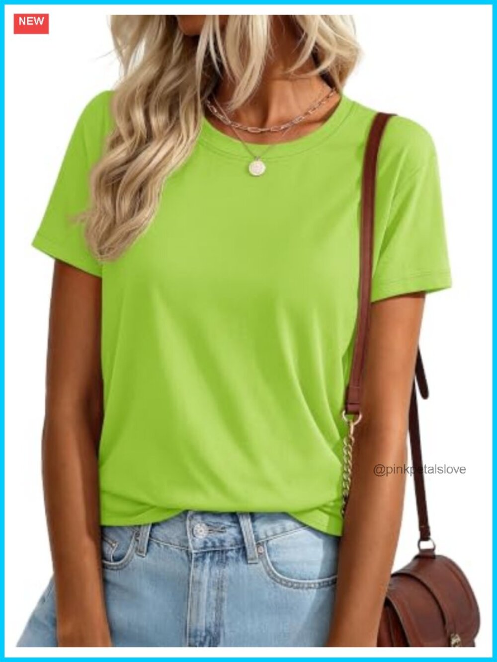 Womens Short Sleeve Crewneck T-Shirt Cotton Blend UPF50+ Tee